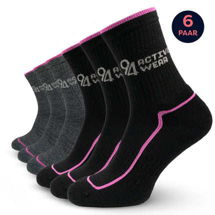 94Activewear Merino Wol Thermosokken Dames 6-paar