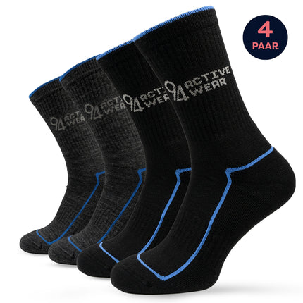 94Activewear Merino Wol Thermosokken Heren 4-paar