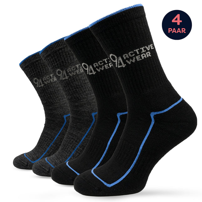 94Activewear Merino Wol Thermosokken Heren 4-paar