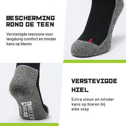94Activewear Coolmax wandelsokken: bescherming rond de teen en verstevigde hiel