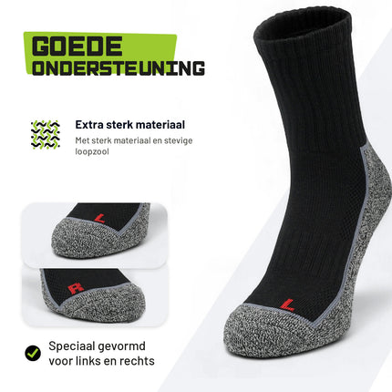 94Activewear Coolmax wandelsokken: goede ondersteuning, extra sterk materiaal, gevormd voor links en rechts