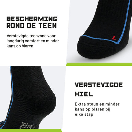 94Activewear merino wol thermosokken heren: bescherming rond de teen en verstevigde hiel
